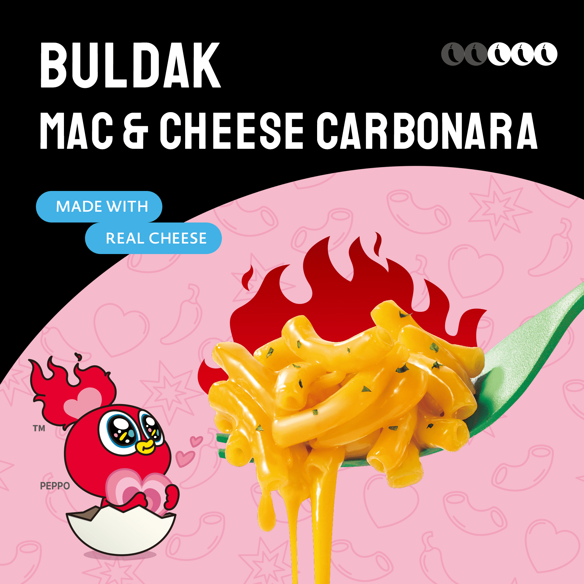 (12 pack) Samyang Buldak Carbonara Mac & Cheese, No Milk Required, 5.82 oz Box