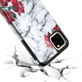 thumbnail image 5 of iPhone 11 Case, Kaesar Slim Hybrid Dual Layer Shockproof Hard Cover Graphic Fashion Cute Colorful Silicone Skin Cover Armor Case for iPhone 11 (Rose White Marble), 5 of 5