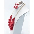 thumbnail image 2 of Clip on gold chain and red teardrop bead necklace and earring set, 2 of 4