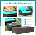 thumbnail image 2 of Gymax Causeuse en Rotin Ensemble Lit de Jour Salon Ottomane de Rangement Tables d'Appoint Ajuster Patio, 2 of 5
