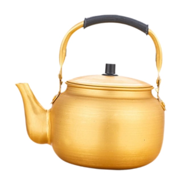 stanreset Aluminum Boil Water Kettle Stovetop Kettle Picnic for Kitchen Outside Yellow 15L