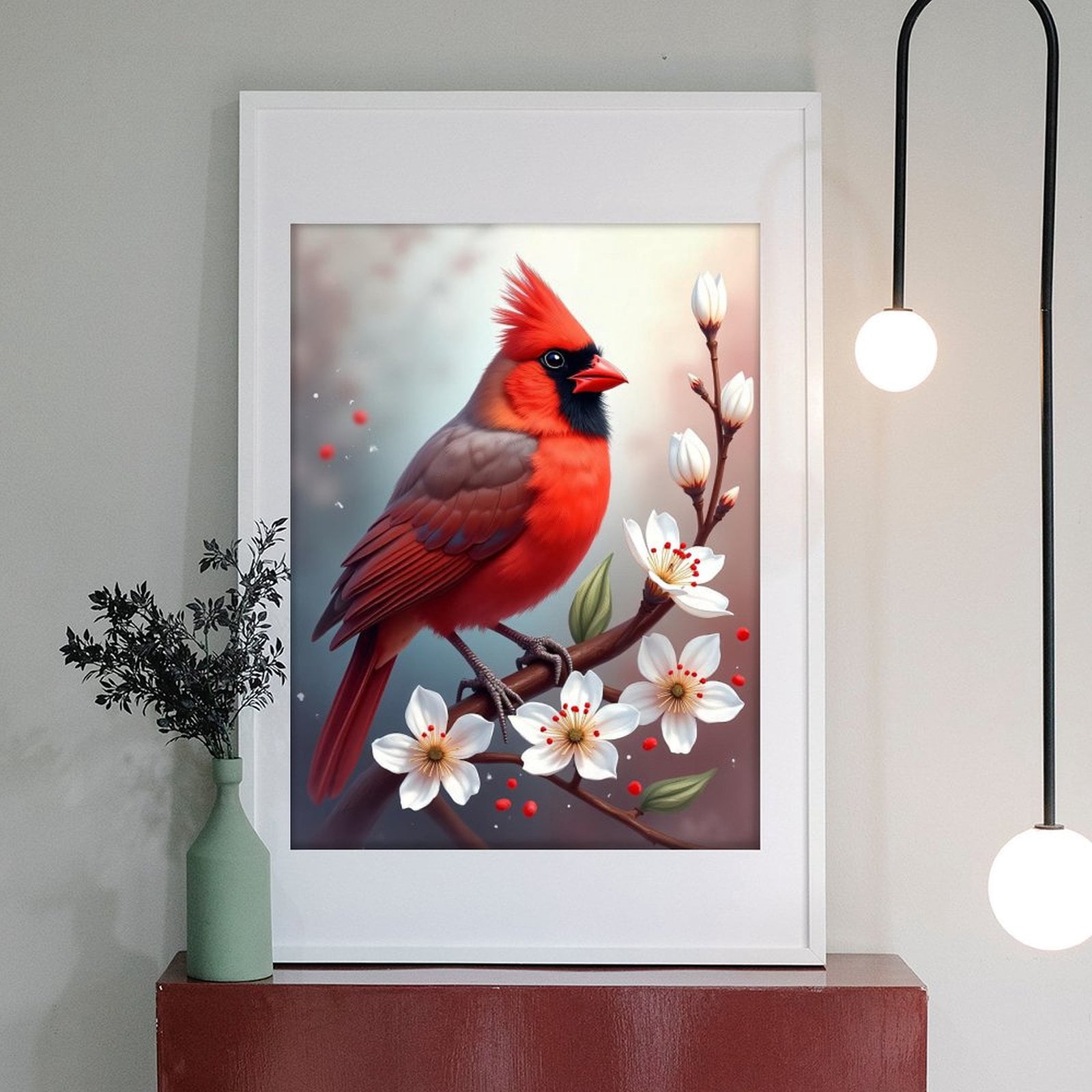 Diamond Art Kit for Adults, Classic Cardinal Bird Bouquet Print No.112 Diamond Painting for Adults Beginners, 5D DIY Diamond Art Painting Kits, Colorful Diamond Painting Craft for Home Decor 12x16