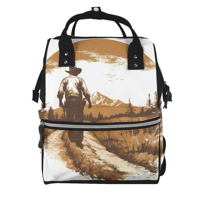 Disketp Western Cowboy Countryside Mochila de Pañales de Gran Capacidad con Múltiples Bolsillos, Mochila de Viaje Multifuncional para Bebé, Unisex, Moderna y Resistente