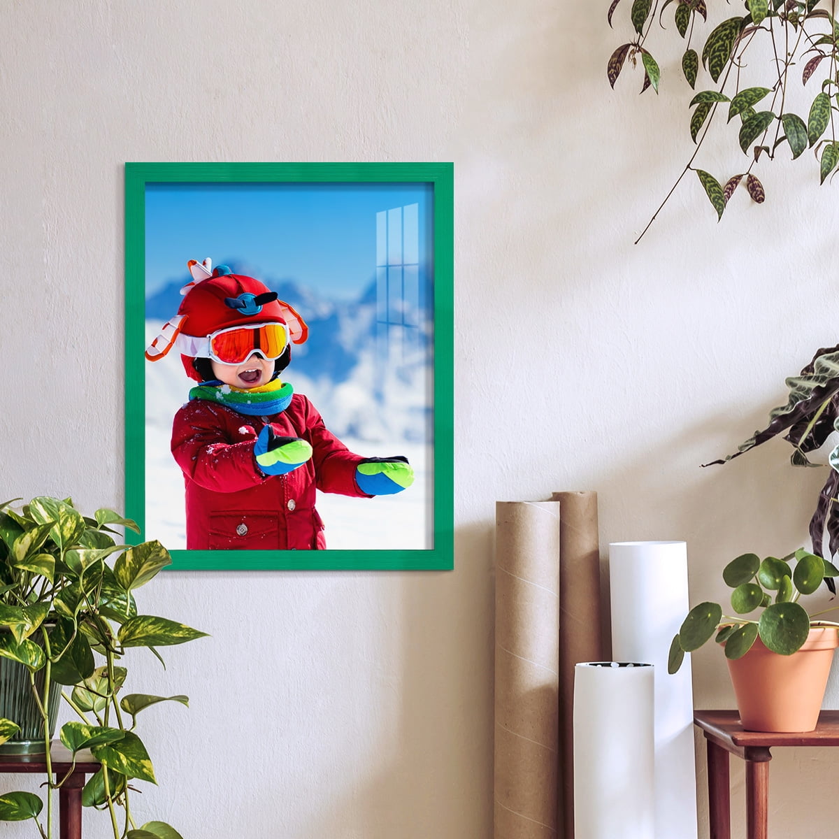 Grooved 11 in. x 14 in. Green Picture Frame Set (Set of 4)