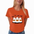 thumbnail image 7 of Towmus Women Halloween Shirt Ghost Reading Books Graphic Crew Neck Short Sleeve T-Shirts Tops, 7 of 7