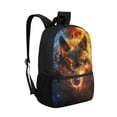 thumbnail image 2 of Uorisanigo Kids Backpacks Boys Girls 17 inch Student Fire Wolf School Bag for Preschool Elementary Kindergarten Casual Daypack with Adjustable Padded Straps 5-12 Year, 2 of 6