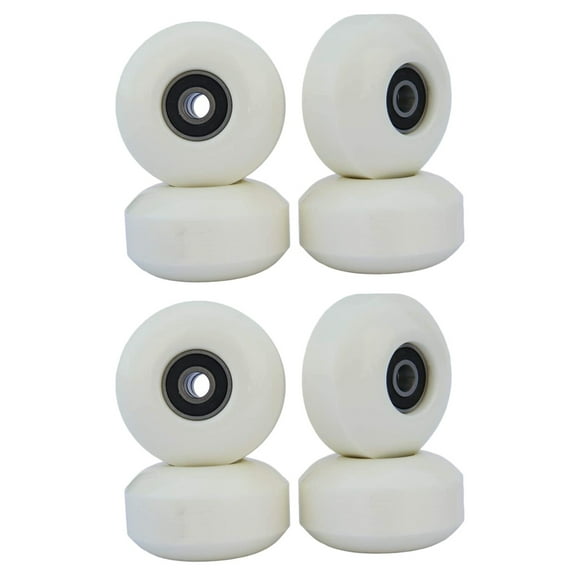 Skateboard Wheels with Bearings 52X30mm Street PU Wheels Skateboard Parts Cruiser Longboard Wheels (Set of 8) White
