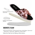 thumbnail image 5 of Leopard Style Memory Foam Woven Non-Slip Indoor Cozy Pom Knit Spa Women Slippers, 5 of 8