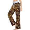 thumbnail image 2 of FREEAMG Womens Foal Comfy Drawstring Lounge Pajama Pants High-Waist Wide Leg Sleepwear Bottom, 2 of 5