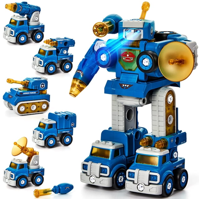 Take Apart Robot Toy Vehicle Set 5 en 1 Juguetes de construcción para niños de 5 años Jugu hahaland hahaland