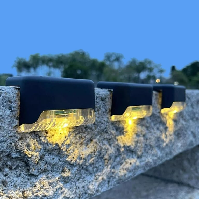 Herzila Solar Deck Lights Outdoor, 8 Pack Fence Lights Solar Powered