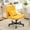 Linen Yellow, variant on Criss Cross Chair, Office Chair Cross Legged with Wheels, Armless Office Chair, Velvet Desk Chairs with Wheels for Home Office, Meditation, Makeup
