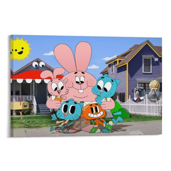 The Amazing World of Gumball Anime TV Series Poster Decorative Painting Canvas Wall Art Living Room Posters Bedroom Painting 16x24inch(40x60cm)