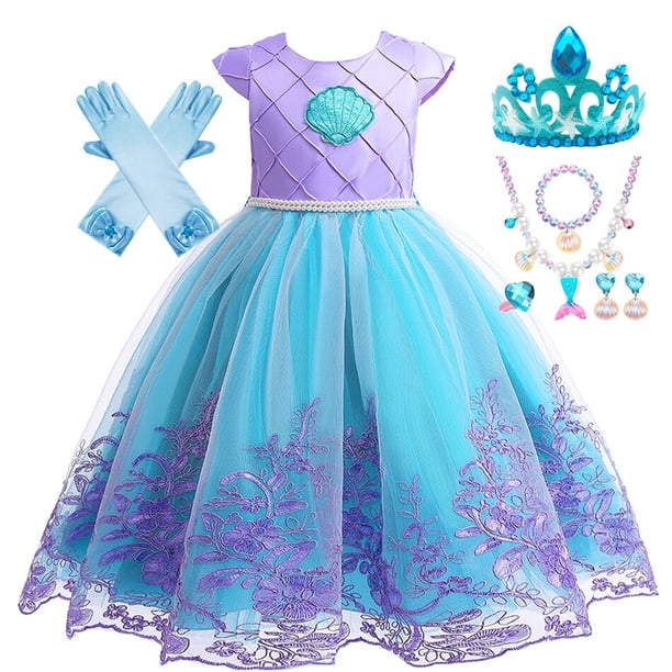 Disfraz de la Sirenita Ariel para niña, vestido de princesa para Cosplay, Halloween, Carnaval, cumpleaños, ropa de fiesta Fivean unisex