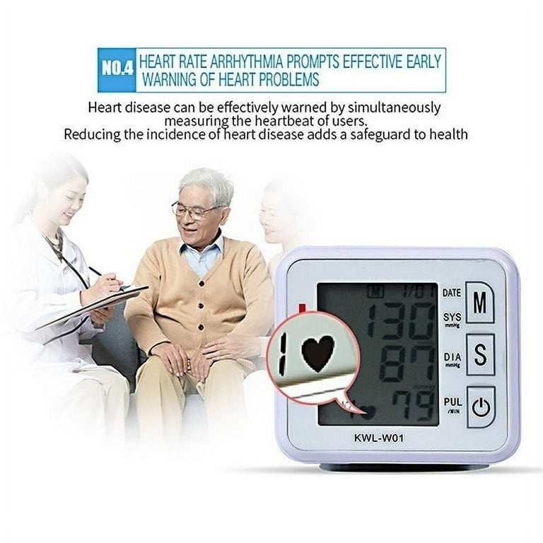 Adult Automatic Wrist Blood Pressure Monitor BP Cuff Heart Rate Tester Meter  USA