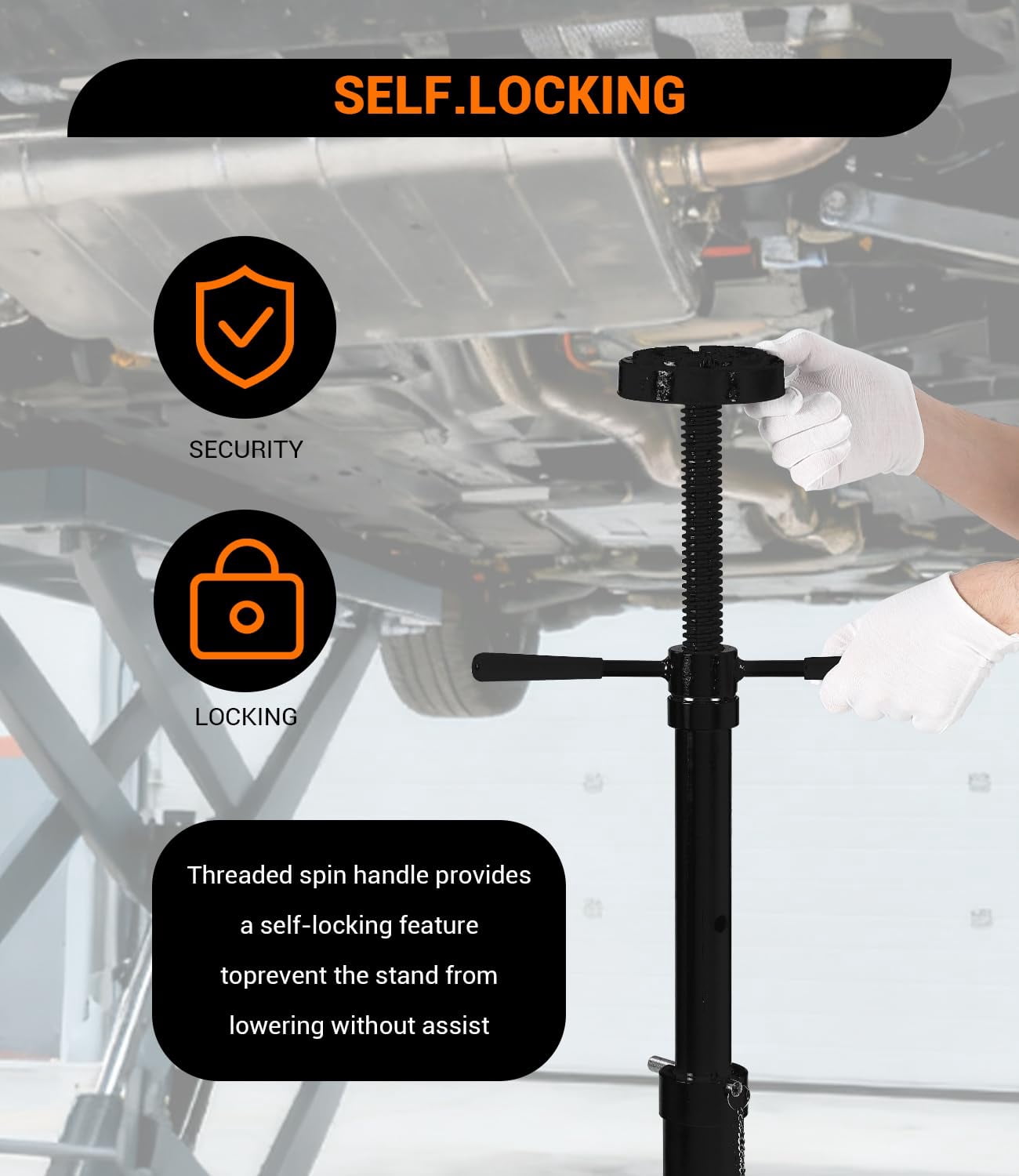 Underhoist Support Stand, 3/4 Ton Jack Stand, 1655Lbs Capacity, Lifting from 38.4 to 75.4Inch, Under Hoist Stand for Vehicle Lifting & Support