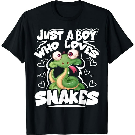 Just A Boy Who Loves Snakes Snake Lover Gift T-Shirt