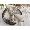 thumbnail image 2 of Fennco Styles Elegant Lily Collection Studded Design Cloth Napkins 20" W x 20" L, Set of 4 - Silver Rhinestone Dinner Napkins for Dining Table, Banquets, Family Gathering and Special Occasion, 2 of 3
