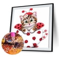 thumbnail image 2 of Cuadros Decorativos Decoración del hogar 5D gato lindo diamante pintura punto de cruz bordado artesanal Likrtyny embutido en tela, 2 of 5