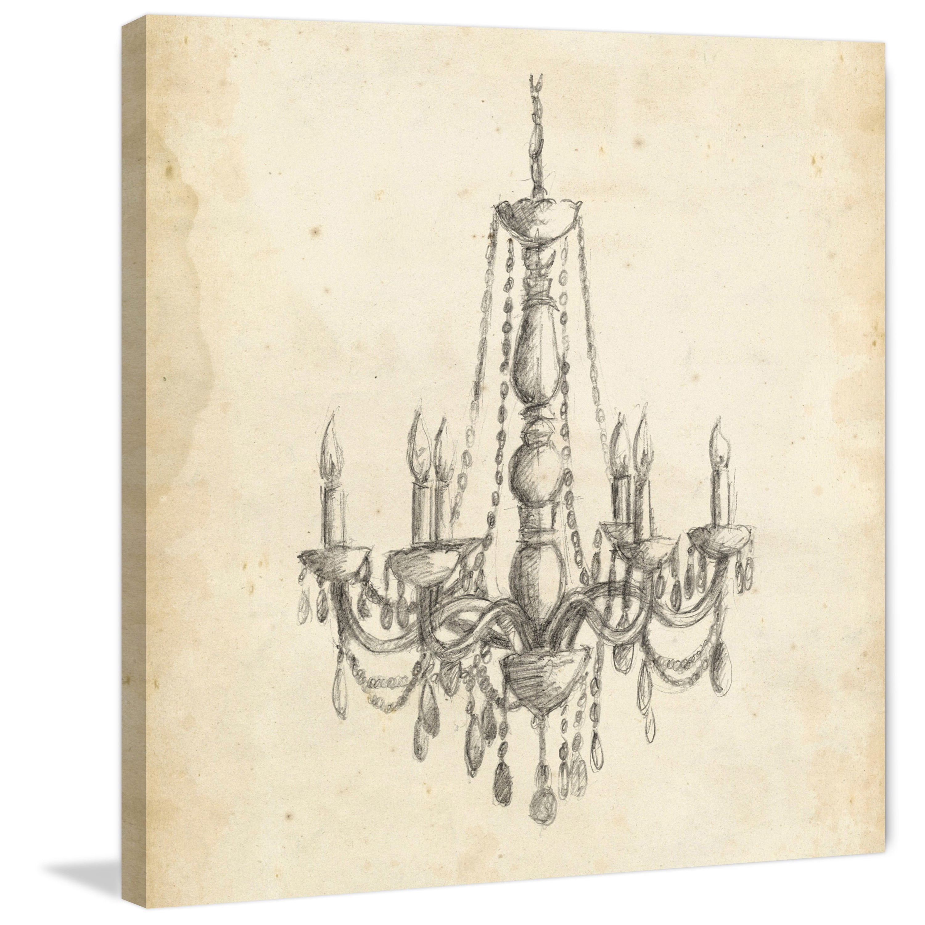 Marmont Hill "Classical Chandelier II" Painting Print on Wrapped Canvas