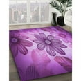 thumbnail image 3 of Ahgly Company Machine Washable Indoor Rectangle Transitional Dark Magenta Purple Area Rugs, 7' x 10', 3 of 7