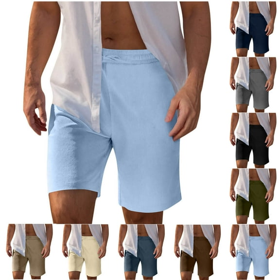 UVEASISHA Fashion Solid Shorts for Men Drawstring Elastic Waist Shorts with Zipper Pockets Performance Quick Dry Sweatshorts Army Green XXL