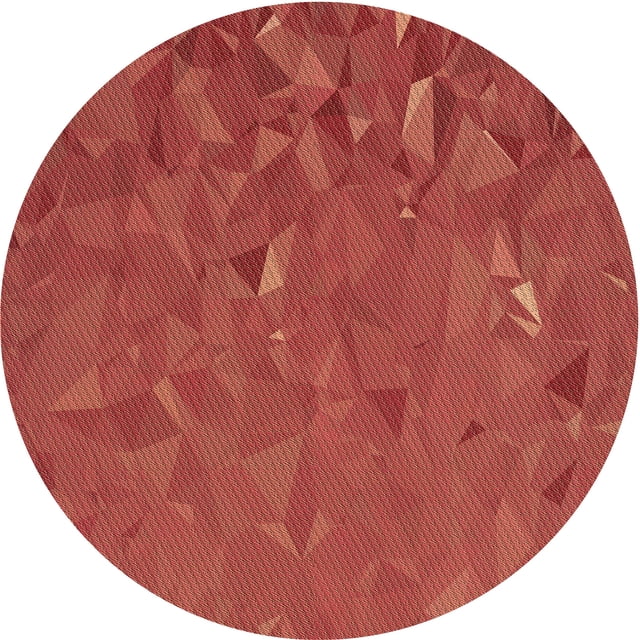 Ahgly Company Tapis Rond Lavable en Machine Intérieur Transitionnel Orange Vif, 6 Pieds Rond