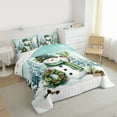 thumbnail image 3 of Castle Fairy 3-Piece Queen Size Comforter Set - Snowman Festive Christmas Print, 3 of 8