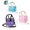 Blue+Pink, variant on Family Size 4 Compartment Drink Bag, Multiple Tumbler Carrier Caddy, with Adjustable Strap, 4 Compartment Insulated Drink Holde, for Hiking, Walking, Sports, Family Outings & Daily Use