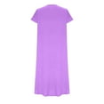 thumbnail image 6 of Rollbacks & More Viikei Tiered Ruffle Hem Round Neck Dress-Garden Party Essential,Women's New Summer Dress Slim Short-sleeved Color T-shirt Dress, 6 of 6