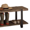 thumbnail image 6 of Alaterre Furniture Modesto 48" Solid Wood Entryway Bench with Storage Shelf, Rustic Natural Finish with Black Metal Legs and Strap Accent, Farmhouse Accent Bench for Entryway or Dining, 6 of 9