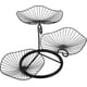 thumbnail image 3 of Cesta de frutas inspirada en rosas, elegante organizador de 3 niveles con uso del espacio para encimeras de cocina, oficinas u hoteles (estilo enmarañado), 3 of 5