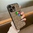 thumbnail image 2 of Compatible with iPhone 15 Pro Max 6.7" Phone Case Cute Laser Bear Design Cover Plush Embossed Leather Material Full Lens and Full Body Protection for Women Girls iPhone Case, Black, 2 of 5
