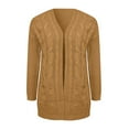 thumbnail image 5 of Vedolay Cardigan Sweaters for Women Long Sleeve Knit Coat Open Front Cardigan Sweaters Outerwear Khaki,L, 5 of 5