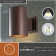 thumbnail image 2 of Chiasso Aluminum 1 Light Bronze Dark Sky Cylinder Outdoor Wall Lantern, 2 of 12
