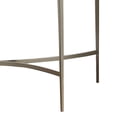 thumbnail image 2 of Benjaza 29" Semicircular Sleek Tapered Leg Metal and Glass Sofa Table in Silver, 2 of 5