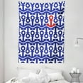 thumbnail image 1 of Nautical Tapestry, Stylized Marine Anchors Motif Ship Journey Sea Ocean Adventure Artsy Graphic, Wall Hanging for Bedroom Living Room Dorm Decor, 60W X 80L Inches, Navy Blue Red, by Ambesonne, 1 of 2