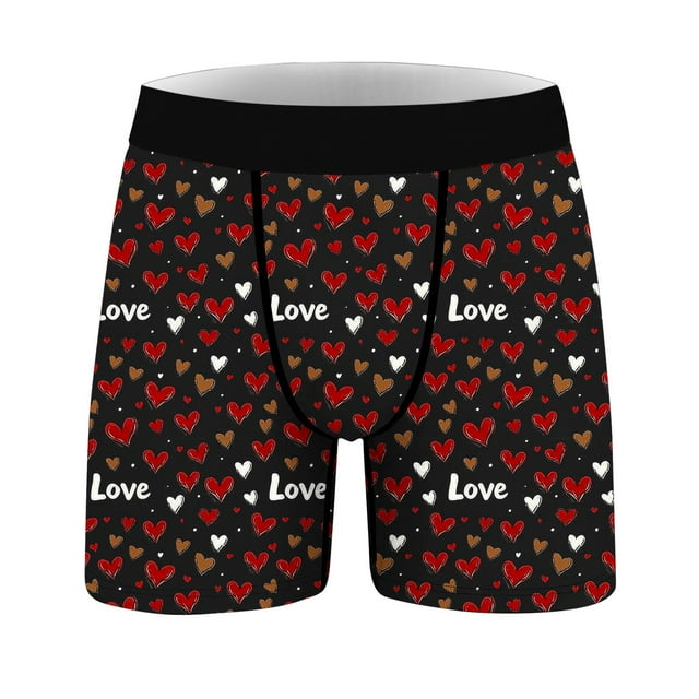 Boxeurs Confortables pour Hommes de la Saint-Valentin, Respirants, Ajustés, à Impression Numérique Originale
