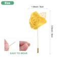 thumbnail image 3 of Uxcell 1-Pack Insignias de Flor para Hombres, Pin de Rosa Hoja Dorada para Novios en Bodas/Bailes/Fiestas [Amarillo], 3 of 7