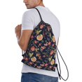thumbnail image 3 of Kdxio Flower Print Drawstring Backpack Bag,Waterproof Draw String Back Sack, Gym Drawstring Bags Swim Bag For Unisex, 3 of 9