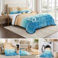 thumbnail image 6 of Twin Quilt Set 68''x86'', Blue Coastal Lightweight Summer Bedspread Coverlet Set with 2 Pillow Shams, Life Is Better At The Beach Beach Breathable All Season Quilt Bedding for Dorm/Bedroom, 6 of 9