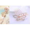 thumbnail image 3 of Women Bride Hairpin Hair Comb Clip Floral Head Piece Crystal Flower Hair Pins, 3 of 5