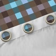 thumbnail image 4 of Homewish Geometric Plaid Blackout Curtains Set of 2 (52x84 Each),Modern Minimalist Striped Window Curtains,Brown Blue Curtains and Drapes For Teens,Ultra Soft Home Decor, 4 of 6