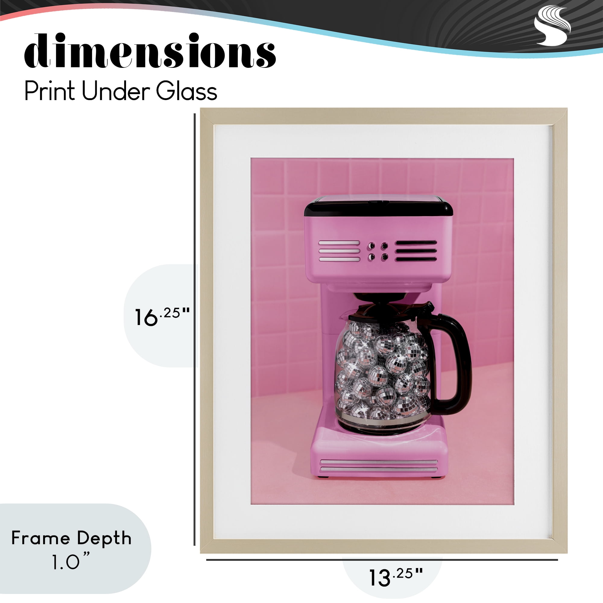 Stupell Industries Disco Coffee Over Pink Birch Framed Print Under Glass, design by LISH Creative