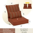 thumbnail image 4 of Aoodor 23"x26" Wine Red Stripe Patio Chair Cushions Set, Memory Foam Outdoor Seat Cushions (Set of 2 Seats, 2 Backs, 2 Lumbar Pillows), 4 of 9