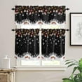 thumbnail image 3 of Christmas Kitchen Curtains and Valances Set, Rod Pocket Curtains Tier Farmhouse Window Curtains 36 Inch Length, Winter Xmas Red Ball Snowflake Bow Black 3 Piece Kitchen Curtains Set, 3 of 6