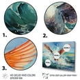 thumbnail image 3 of Designart "Seagulls Dance Painting Over Sea" Animals Floater Framed Wall Art Print, 3 of 7