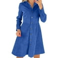 thumbnail image 1 of SZXZYGS Robes de Printemps pour Femmes 2024 Courtes à Fleurs Chemise Simple à Manches Longues pour Femmes Robe en Velours Côtelé Jupe Longue 2024, 1 of 4