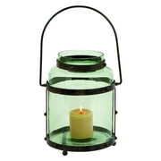 Woodland 23801 Metal Glass Lantern with Solid Metal Frame