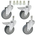 thumbnail image 1 of Rilidri 4-Inch Swivel Stem Caster, 716-Inch Stem Diameter Rubber Wheel, Heavy Duty Tpr Replacement Wheels For Rubbermaid Mop Bucket Cart Grill Casters Shop Vac Wheels- 4 Pack (2 Brakes 2 Swivel), 1 of 1